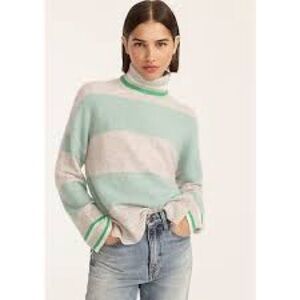 J.Crew Striped Turtleneck Sweater in Supersoft Yarn.